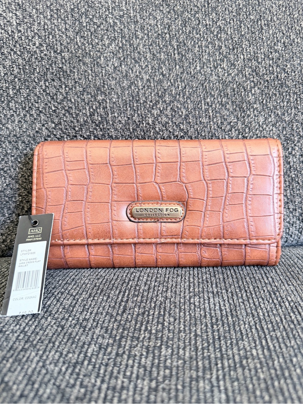 London Fog Women's Croc-Embossed Wallet - Brown